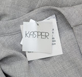 Kasper Womens Draped Open Front Jacket 10909049 Pebble GRay XL