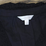 LC Lauren Conrad Womens Striped Pintuck Elastic Waist Fit Flare Dress Black S