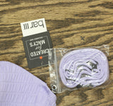 Bar III Womens Pucker Up Textured Bandeau Bikini Swim Top Lavender Haze Purple L