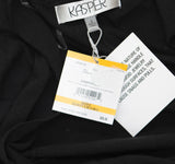 Kasper Womens Open Front Knit Ribbed Asymmetric Hem Cardigan Sweater Black S