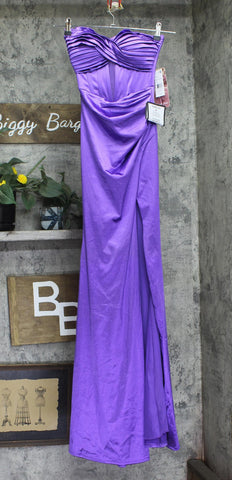 Emerald Sundae Juniors Strapless Crisscross Dress Gown Radiant Orchid Purple XXS
