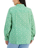 Tommy Hilfiger Womens Plus Size Cotton Printed Utility Shirt W2AMH530