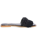 Silvia Cobos Women's Candy Fringe Flat Sandals Shoes VDL-221-CND Black 9M