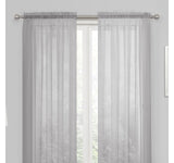 Regal Home Solid Voile Rod Pocket Sheer Single Curtain Panel Silver Gray 54x95