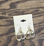 Ear Sense Dangly Layered Teardrop Earrings Gold / Silver Gray 2"