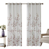 Madison Park Vera Sheer Grommet Top Curtain Panel Mauve Floral White 50" x 84"