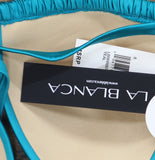 La Blanca Womens Earth Goddess Halter Bikini Swimsuit Top Teal Blue Green 8