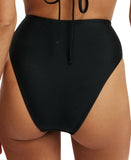 Cotton On Womens High-Waisted Cheeky Bikini Bottoms 6335721-46 Black Shimmer M