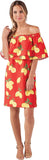 Mud Pie Womens Pippa Off The Shoulder Dress Red S