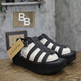 Bearpaw High Seas Strappy Platform Buckle Open Toe Sandals 1009136657 Black 10M