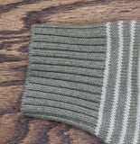 Universal Thread Collared V-Notch Striped Side-Slit Pullover Sweater Green S