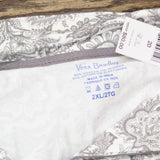 Vera Bradley Cotton Pajama Set Button-up Shirt and Shorts Java Lace Gray 2XL