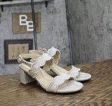 Easy Spirit Womens Daana Block Heel Sandals SEDAANA2 Silver Brown / Natural 7M