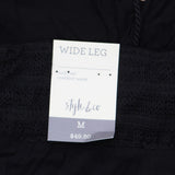 Style & Co Womens Textured Tie-Waist Wide-Leg Pants 100054433 Black M