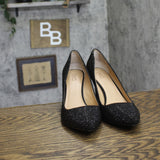 INC International Concepts Rhinestone Zitah Evening Pumps Black Bling 12M