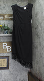 DKNY Womens Sleeveless Asymmetrical Fringe-Hem Cocktail Dress ED4JCE52 Black 8
