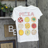 Unfortunate Portrait Womens Graphic Pizza Tee Short Sleeve UPWB-1001 White XS