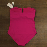 DKNY Textured Shirred One-Piece Swimsuit DIMMS605 Wildberry Pink XL