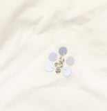 A New Day Embellished Rhinestone Sequin Short Sleeve Mini Shirt Dress White S