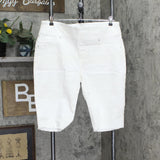DG2 Diane Gilman Womens Classic Stretch Pull-On Bermuda Short Ivory White XL