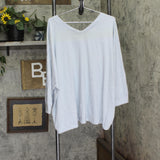 Barefoot Dreams Slub Burnout Jersey Dolman Shirt A688918 Snow Drop Light Blue 3X