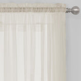 Regal Home Voile Sheer Rod Pocket Single Curtain Panel Linen Brown 54" x 95"
