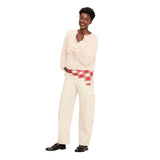 Woolrich X TGT Mid-Rise Barrel Leg Cargo Denim Jeans Pants Cream Off White 00