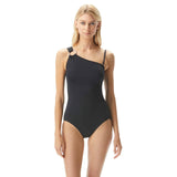 Michael Michael Kors Iconic Solids One Shoulder One-Piece Swimsuit Black 8