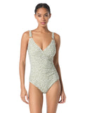 Michael Michael Kors Cheetah Surplice One Piece Swimsuit Safari Green Multi 10