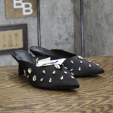 A New Day Womens Katia Heels Satin Teardrop Rhinestone 94663377 Black 6M