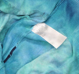 Attitudes by Renee Printed Tie Dye Sweater w/ Overlay Print Ocean Depths Blue M