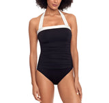 Lauren Ralph Lauren Womens Bel Air Shirred Halter One-Piece Swimsuit Black 14