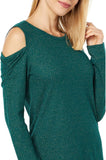 Tommy Hilfiger Long Sleeve Could Shoulder Top J2IH6834 Forest Green / Gold M