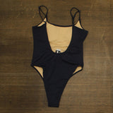 Cotton On Thin-Strap Scoop-Back Cheeky One-Piece Swimsuit Midnight Blue S