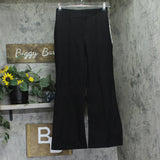 Aqua Pleated Ponte Flare Pants AQ-PA4289 Black S