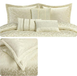 Nanshing 7pc Calioppa Abstract Comforter Set Artemis7-Q-BE Beige Brown Queen