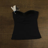 Bleu Rod Beattie Womens Draped Bandini Swimsuit Top with Ring Detail Black 10