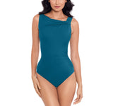 Miraclesuit Rock Solid Avra Underwire One-Piece Swimsuit Avra Blue Green 14