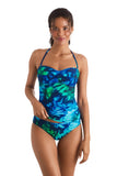 Mimi Flamingo Aria Bandini Tankini Swim Top Saltwater Tie Dye Blue Multi 10