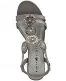 Karen Scott Womens Catrinaa Faux Leather Evening Sandals Silver Gray 9M