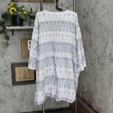 Ellos Womens V-Neck Unlined Lightweight Tunic Shirt Dress White / Black 4X