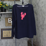 Belle By Kim Gravel Pullover Lobster Harbor Island Sweater Twilight Blue L