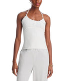 Aqua Womens Crochet Pebble Knit Halter Top GMS58615 White M