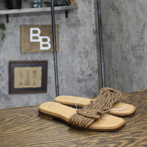 A New Day Womens Iliana Slide Sandals 87466820 Gold Yellow 6M