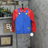 Super Mario Boys Youth Full Zip Nintendo Cosplay Sweatshirt Blue / Red M