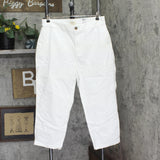 Style & Co. Womens Petite Chino Ankle Pants White 16P