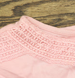 Karen Scott Women’s Crochet Trim Short Sleeve Boat Neck Top Boca Blush Pink 0X