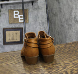 Style & Co. Womens Strappy Buckle Boots Tan Brown 6.5M