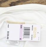 Michael Michael Kors Solid Lace-Up Front One-Piece Swimsuit Grommet White 6