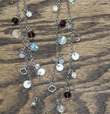 Express Strand Beaded Boho Charm Necklace Silver Gray / Purple Multi 18" + 4"